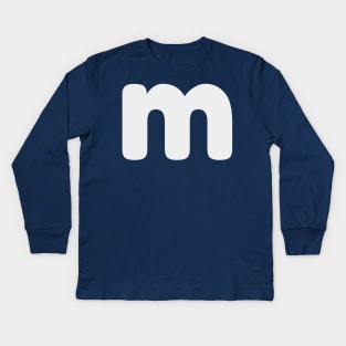 Letter M Lower Case m Alphabet Kids Long Sleeve T-Shirt